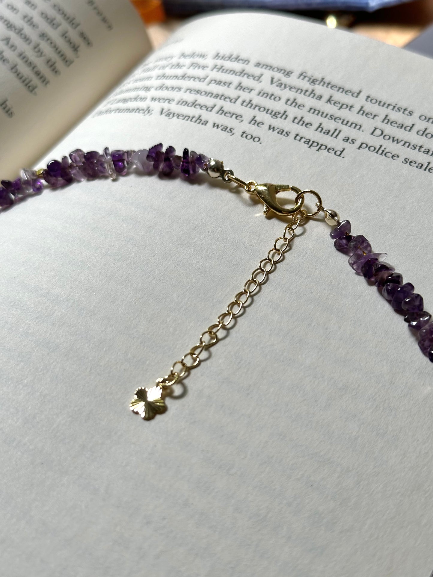 “Amethyst Heart” Necklace with an 18K Gold Plated Zircon Pendant